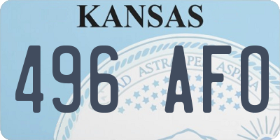 KS license plate 496AFO
