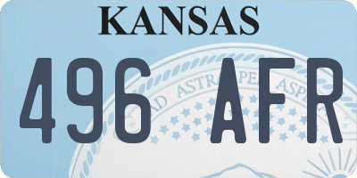 KS license plate 496AFR