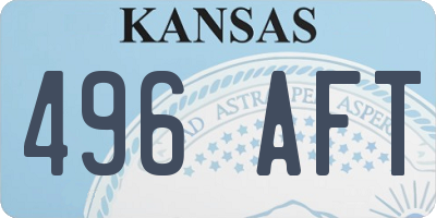 KS license plate 496AFT