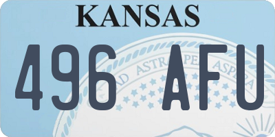 KS license plate 496AFU