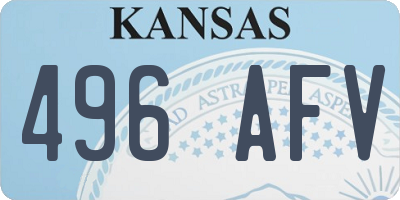KS license plate 496AFV