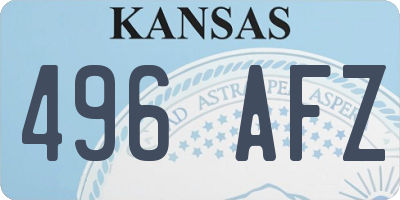 KS license plate 496AFZ