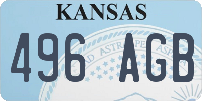KS license plate 496AGB