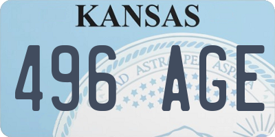 KS license plate 496AGE