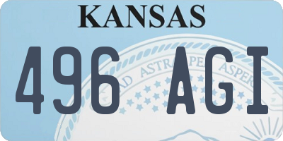 KS license plate 496AGI