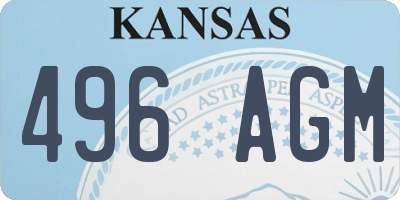 KS license plate 496AGM
