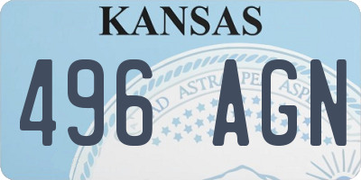 KS license plate 496AGN