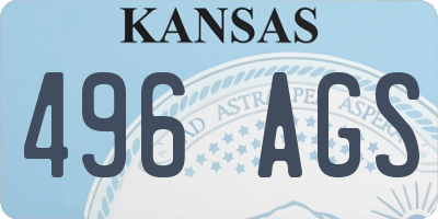 KS license plate 496AGS