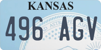 KS license plate 496AGV