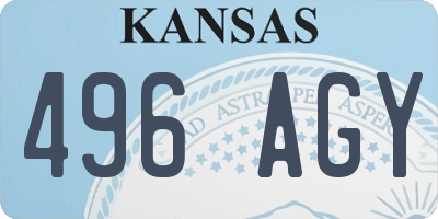 KS license plate 496AGY