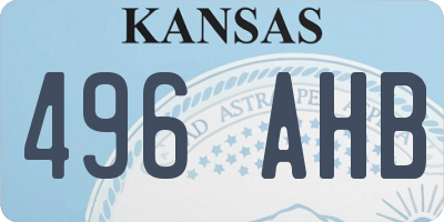 KS license plate 496AHB