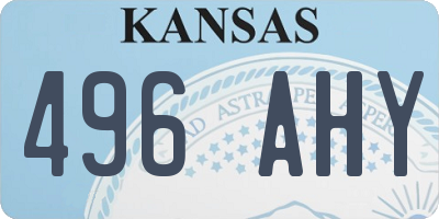 KS license plate 496AHY