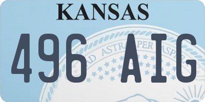 KS license plate 496AIG
