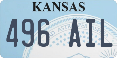 KS license plate 496AIL