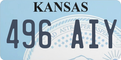 KS license plate 496AIY