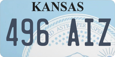 KS license plate 496AIZ