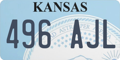 KS license plate 496AJL