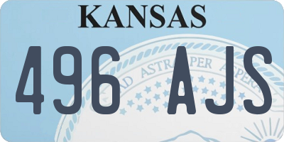 KS license plate 496AJS
