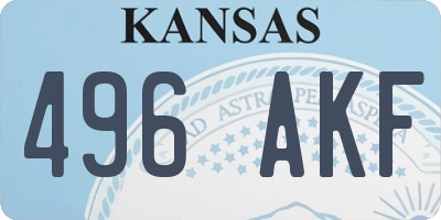KS license plate 496AKF