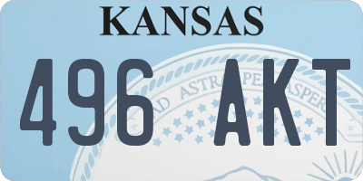 KS license plate 496AKT