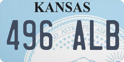 KS license plate 496ALB