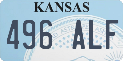 KS license plate 496ALF