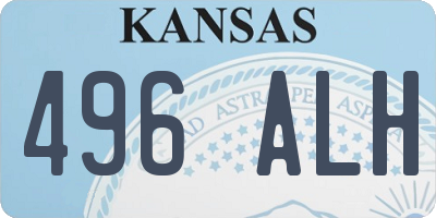 KS license plate 496ALH