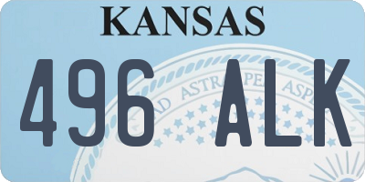 KS license plate 496ALK