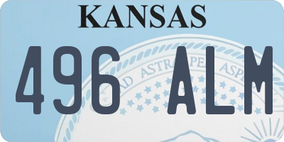 KS license plate 496ALM