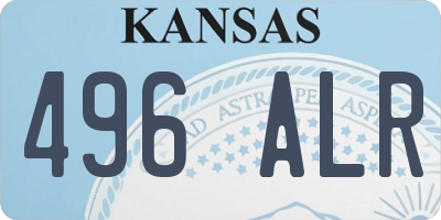 KS license plate 496ALR