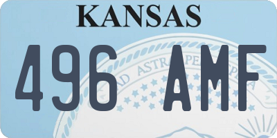 KS license plate 496AMF