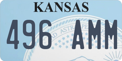 KS license plate 496AMM