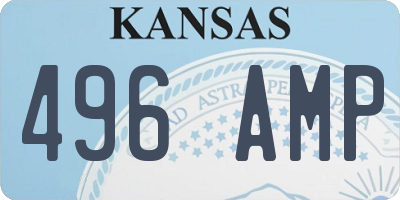 KS license plate 496AMP
