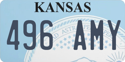 KS license plate 496AMY