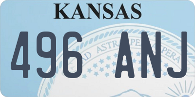 KS license plate 496ANJ