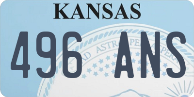 KS license plate 496ANS