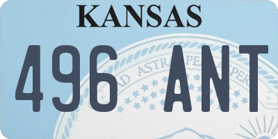 KS license plate 496ANT