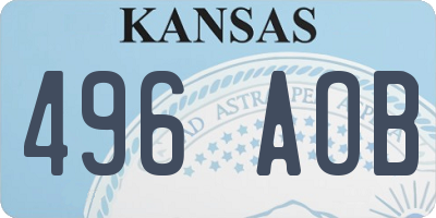 KS license plate 496AOB