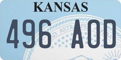 KS license plate 496AOD