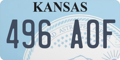KS license plate 496AOF