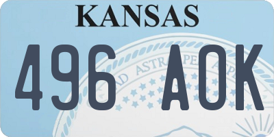 KS license plate 496AOK