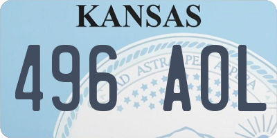 KS license plate 496AOL