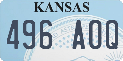 KS license plate 496AOQ