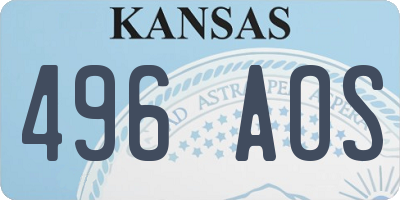 KS license plate 496AOS