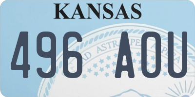 KS license plate 496AOU