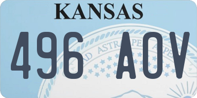 KS license plate 496AOV