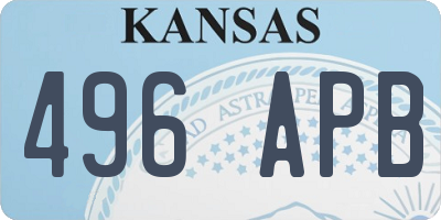 KS license plate 496APB