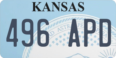 KS license plate 496APD