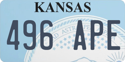 KS license plate 496APE