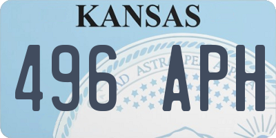 KS license plate 496APH